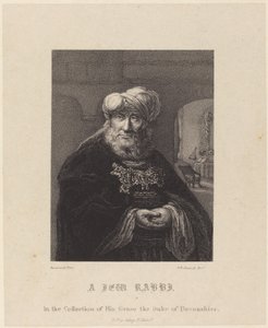 Żydowski rabin autorstwa William P. Sherlock after Rembrandt van Rijn