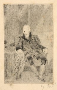 Siedzący mężczyzna w stroju z XVIII wieku autorstwa William Page
