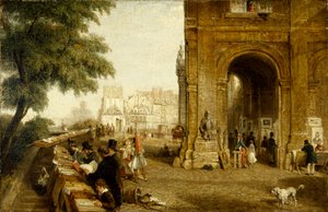 Quai Conti w Paryżu w 1846 roku (olej na płótnie) autorstwa William Parrott