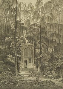 Widok Kaplicy w Ogrodzie na Truskawkowym Wzgórzu, ryt Godfreya, 1784 autorstwa William Pars