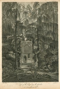 Widok kaplicy w ogrodzie na Strawberry Hill, Twickenham, Londyn autorstwa William Pars