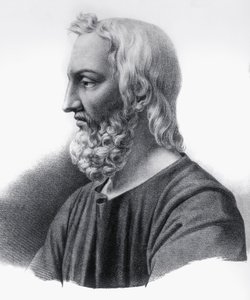 Portret Pedaniusa Dioscoridesa (ok. 40-ok. 90), greckiego lekarza, botanika i farmaceuty, rycina autorstwa Nicolas Toussaint Charlet