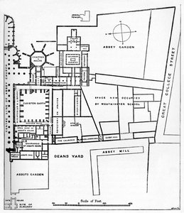 Plan opactwa benedyktynów w Westminsterze, ok. 1897 r.