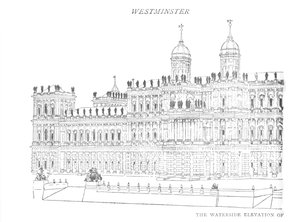Proponowany pałac Inigo Jonesa nad wodą, ok. 1897 r. autorstwa William Patten