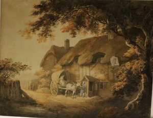 Przydrożny zajazd, ok. 1800 (akwarela na papierze)