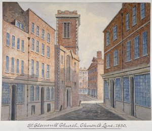 Kościół św. Klemensa, Eastcheap, City of London, 1830 autorstwa William Pearson