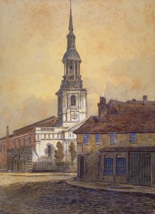 Kościół św. Leonarda, Shoreditch, Londyn, ok. 1815 r.