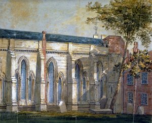 Widok kościoła Temple, Londyn, ok. 1810 r. autorstwa William Pearson
