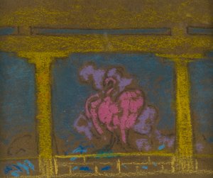 Studium do sceny w filmie Córka niebios, Santa Fe, 1915 autorstwa William Penhallow Henderson