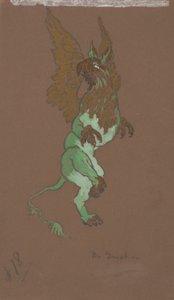 Gryfon (projekt kostiumów do filmu Alicja w Krainie Czarów, 1915) autorstwa William Penhallow Henderson