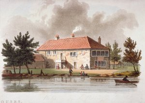 Mitre Tavern na kanale Paddington, Londyn, c1810.