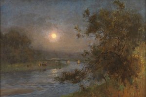 Gdy zmierzch zanika pod księżycem (olej na płótnie) autorstwa William Playfair Dickson