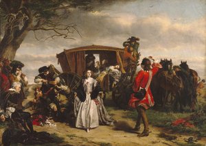 Claude Duval, ilustracja z „Historii Anglii Macaulaya” (olej na płótnie) autorstwa William Powell Frith