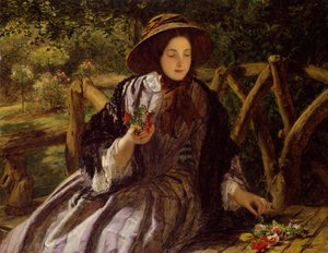 Kwiaty ogrodowe robiące bukiet, 1855-1856. autorstwa William Powell Frith