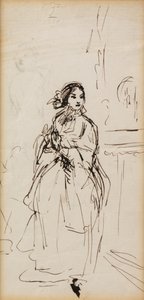 Pośpiech Dziewczyna (pióro i atrament) autorstwa William Powell Frith