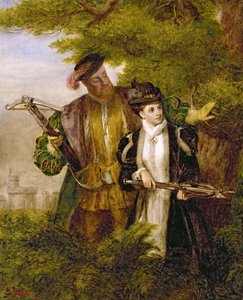 Król Henryk i Anna Boleyn strzelają do jeleni w lesie Windsor, 1903 autorstwa William Powell Frith