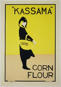 Reprodukcja plakatu reklamującego „Kassama Corn Flour” (kolor lito)