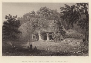 Wejście do Jaskini Elephanta (rycina)
