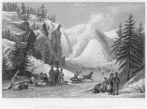 Wodospad i Stożek Montmorency, niedaleko Quebecu (rycina)