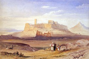 Widok na Ateny z Akropolem i Odeonem Heroda Attyka - Purser, Wilhelm (1789-1852) - I ćw. XIX w. - Olej na płótnie - 26x40 - Muzeum Benaki, Ateny
