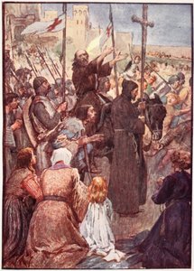 „Często miał być widziany na ośle”, płyta z „Historia Francji”, Mary MacGregor, 1920 (kolorowa lito) autorstwa William Rainey
