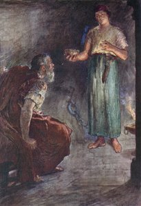 Philopoemen w więzieniu (kolor lito) autorstwa William Rainey