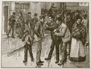 Strajk w Preston, ilustracja z „Ilustrowanej historii Anglii Cassella” (zdjęcie w sepii) autorstwa William Rainey