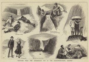 Szkice w pobliżu Sjoegerdals Fos w Hardanger-Fiord w Norwegii autorstwa William Ralston