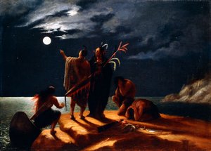 Indianie doświadczający zaćmienia Księżyca, ok. 1848-50