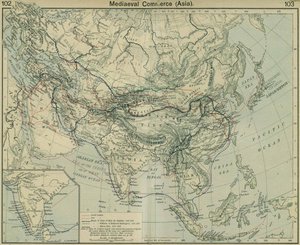 Średniowieczna Azja Handlowa. Z Atlasu Historycznego autorstwa William Robert Shepherd