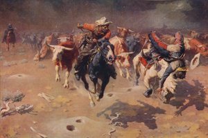 Stampede, c1912, c1915 autorstwa William Robinson Leigh