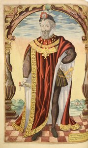 Henryk IV z Francji, z nHonor Military i Civill, William Segar, wyd. Robert Barker, Londyn, 1602 (ręcznie barwiony grawerunek)