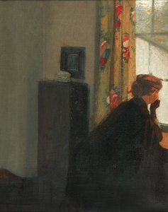 Przy oknie (olej na płótnie)