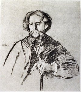 Portret Alfonsa Daudeta (1840-97) autorstwa William Rothenstein