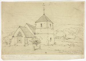 Kościół Eastham w pobliżu Eastbourne Sussex autorstwa William Roxby Beverley