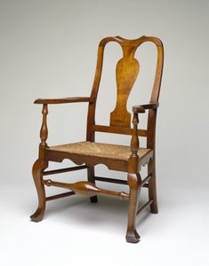 Fotel, ok.1745-60 (miękki klon, atlantycki biały cedr, żółta topola i szuwar) autorstwa William Savery