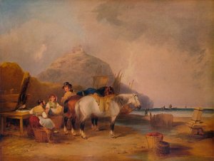 Scena nadmorska, z postaciami i końmi, ok. 1841 r.