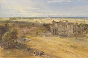 Dilkoosha, Lucknow w oddali autorstwa William Simpson