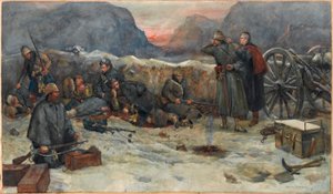 Gordon Highlanders: Świt w okopach autorstwa William Skeoch Cumming