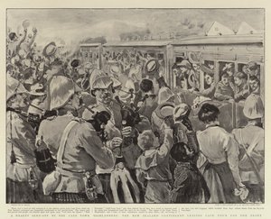 Obfite pożegnanie Cape Town Highlanders, kontyngentu nowozelandzkiego opuszczającego Kapsztad na front