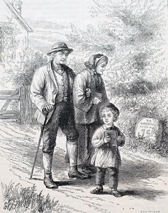 Starsze małżeństwo z wnukiem. Williama Smalla (1843-1929), angielskiego ilustratora. 1880 (grawerowanie) autorstwa William Small
