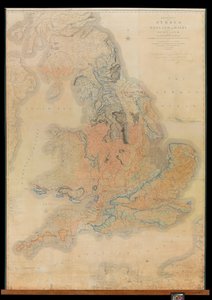 A Delineation of the Strata of England and Wales with part of Scotland exhibiting the Collieries and Mines, the Marshes and Fen Lands originally overflowed by the Sea and the varieties of soil according to the variations of the Substrata, illustrated by th autorstwa William Smith