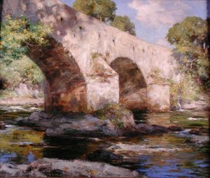Bridge of Dee, Galloway, lato (olej na płótnie)