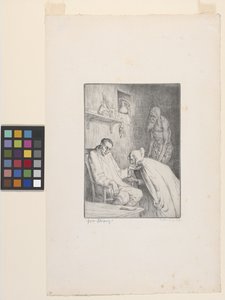 Mężczyzna i czarownica (akwaforta) autorstwa William Strang