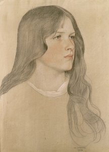 Portret dziewczynki, 1904 (kolorowa kredka na papierze)