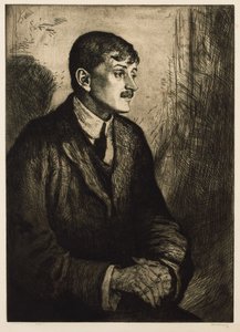 Portret poety Johna Masefielda 1878-1967. autorstwa William Strang