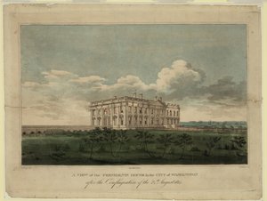 Widok Białego Domu w mieście Waszyngton po pożarze z 24 sierpnia 1814 r., 1 autorstwa William Strickland
