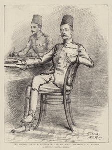 Sirdar, Sir H H Kitchener i jego ADC, Bimbashi J K Watson autorstwa William T. Maud