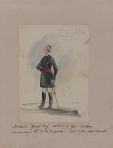Bimbashi „Yusuf Bey” ADC do Genl. Beatson dowodzący Bashi Bazouks. Późny C. Fox. Grenr Guards” (akwarela)