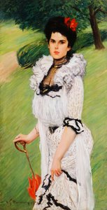 Biała sukienka - Portret młodej kobiety w parku, 1903